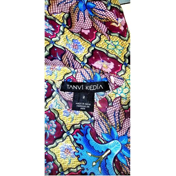 New Anthropologie Selene Geometric Blouse by TANVI KEDIA $150 Size 2 - Picture 5 of 6